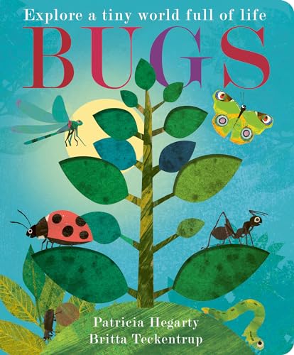 Book cover titled BUGS featuring a central plant surrounded by various illustrated insects.