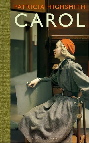 Book cover of "Carol" featuring a woman in a red beret and grey coat.