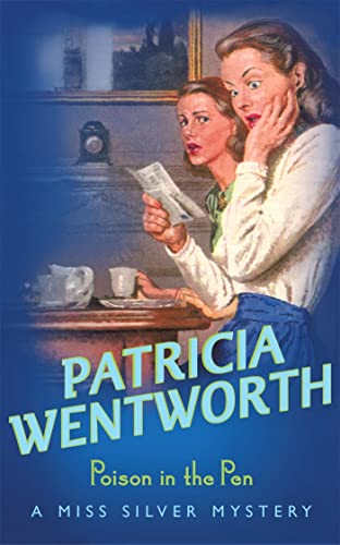 Book cover: woman looking shocked, holding a letter, with title “Poison in the Pen.”