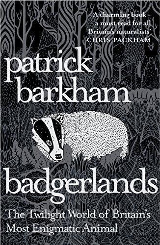 Book cover: badger illustration amidst detailed black and white foliage.