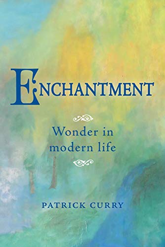 Book cover with blue text over a soft, impressionistic green and blue painted background.