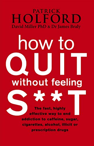Book cover with red background and white text titled How to Quit Without Feeling S**T.