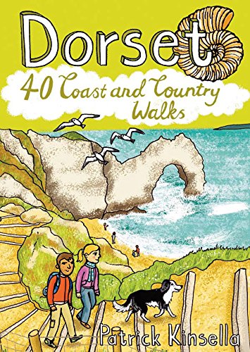 Book cover illustration of two hikers and a dog overlooking a coastal rock arch.