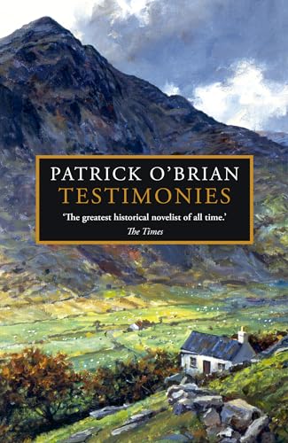 Book cover: "Testimonies" by Patrick O’Brian, with a mountain landscape.