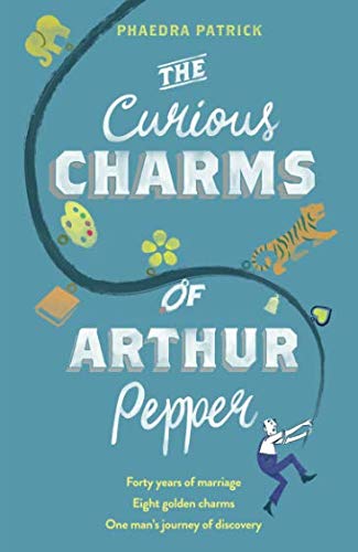 Book cover with title, illustrations of charms, and a man with a fishing rod.