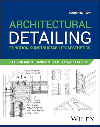 Book cover for Architectural Detailing featuring technical construction diagrams and engineering sketches.