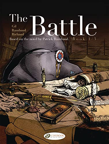 Book cover: “The Battle” depicts a still life with military objects and a figure.