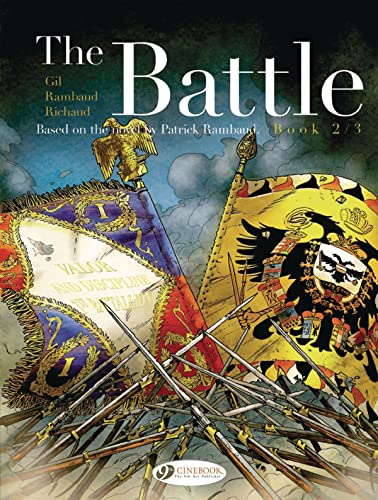 Book cover: "The Battle" 2/3, featuring flags and crossed bayonets.