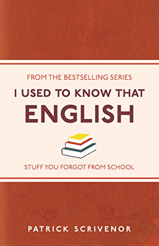 Book cover: “I Used to Know That: English” with stacked books illustration.