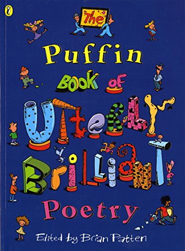 "Book cover with colorful, playful typography and whimsical illustrations on a blue background."