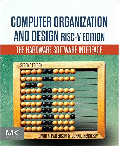 Textbook cover featuring “Computer Organization and Design” with an abacus.