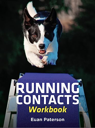 Book cover with a jumping Border Collie and text “Running Contacts Workbook”.
