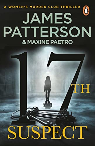 Book cover: dark hallway, lone figure, large text “17th Suspect”.