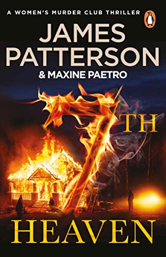 Book cover: burning house, flames, and text "Heaven" by James Patterson.