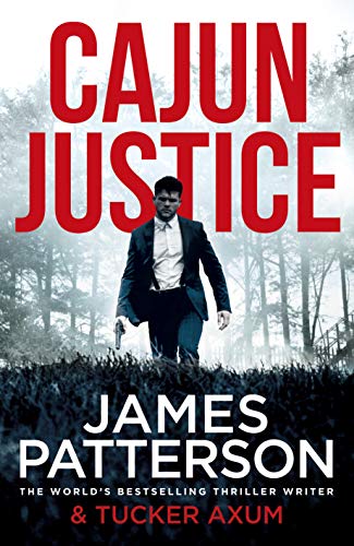 Book cover: "Cajun Justice" featuring a man with a gun in a forest.