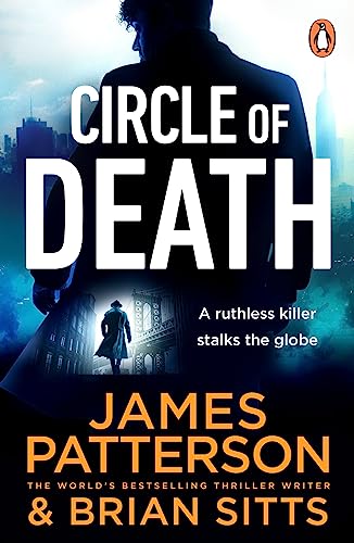 Book cover: dark cityscape, shadowed figures, large white text "CIRCLE OF DEATH".