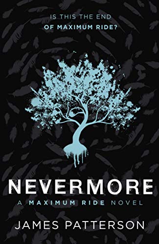 Book cover for “Nevermore” by James Patterson, featuring a tree and feathers.