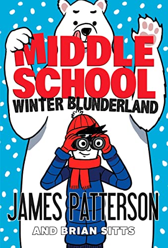 Book cover: polar bear and boy with binoculars in snow.