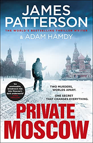 Book cover: “Private Moscow” with snowy Red Square and a lone figure.