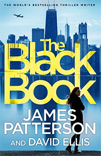 Book cover: "The Black Book" by James Patterson, city skyline background.