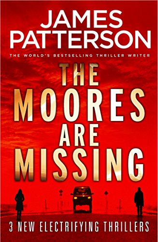 Red book cover with gold title, "The Moores Are Missing," and silhouetted figures.