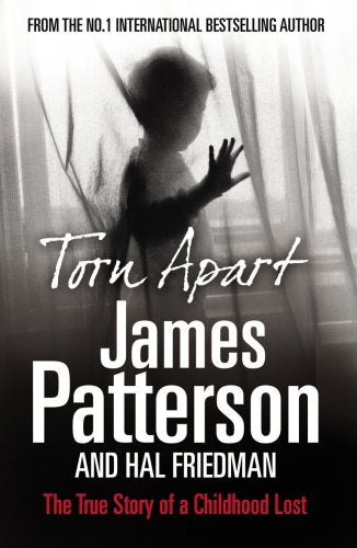 Book cover: Silhouette of a child reaching out behind curtains.