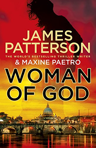Book cover: “Woman of God” with silhouette, Vatican, and fiery background.