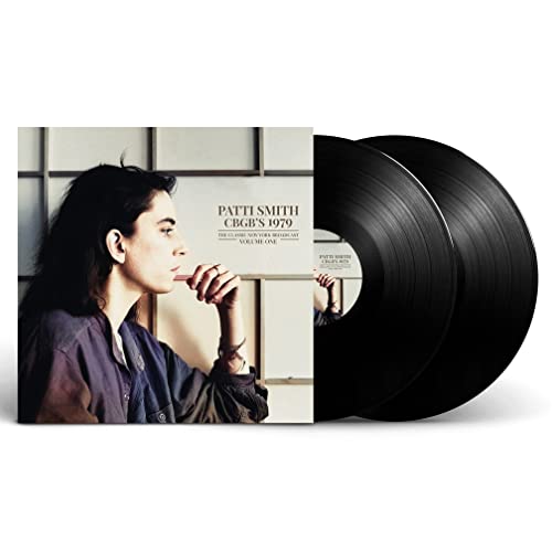 Patti Smith vinyl record featuring her portrait and two black discs.