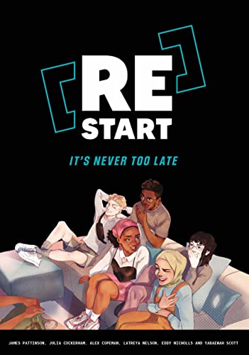 Book cover: illustrated group portrait with bold “[Re]Start” title.