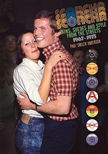 Book cover featuring a 1970s couple embracing, record labels displayed.