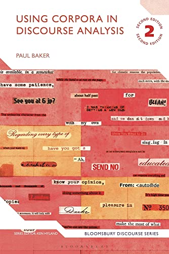 Book cover: "Using Corpora in Discourse Analysis," second edition, red background.