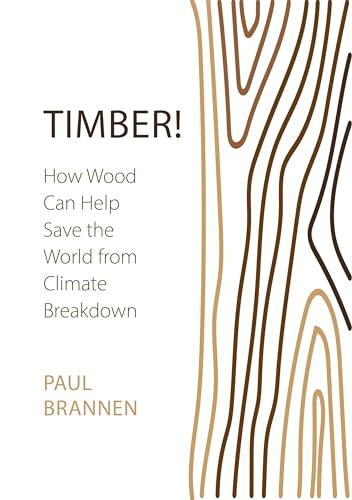 Book cover with title "Timber!" and wood grain illustration.