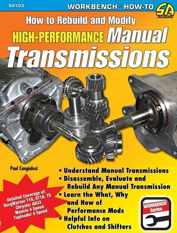 Book cover: manual transmission gears, tools, and title “HIGH-PERFORMANCE Manual Transmissions.”