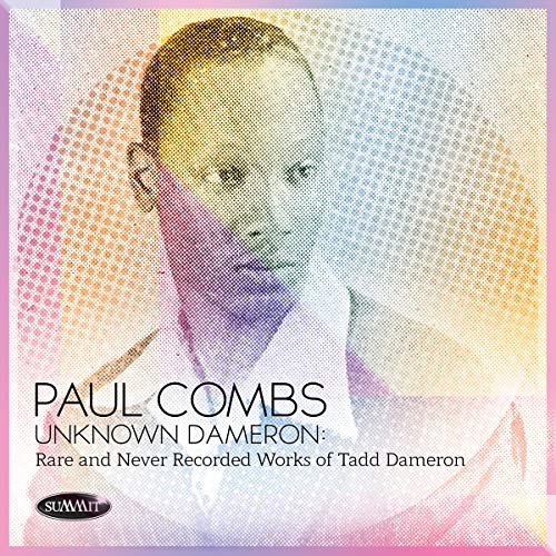 CD cover featuring a halftone portrait of Tadd Dameron with colorful abstract background.