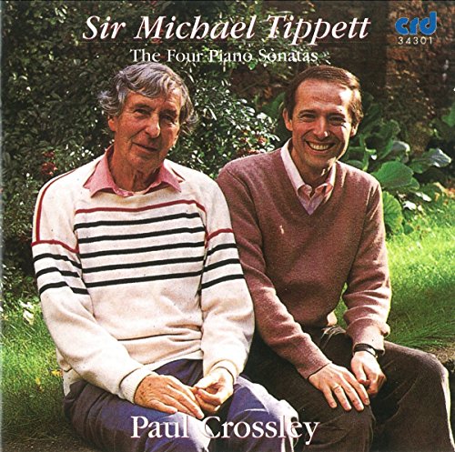 CD cover featuring portraits of composers Michael Tippett and Paul Crossley.