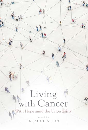 Book cover with abstract network of people and title “Living with Cancer”.