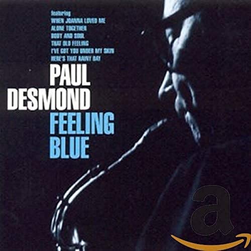 CD cover for Paul Desmond’s “Feeling Blue” featuring a saxophone silhouette.