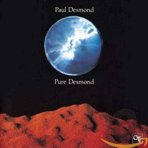 CD cover for Paul Desmond’s “Pure Desmond” with abstract blue and red imagery.