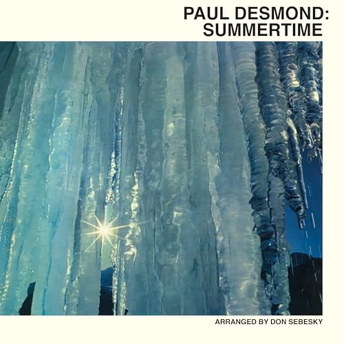 Album cover for Paul Desmond Summertime featuring blue icicles with a sunburst effect.