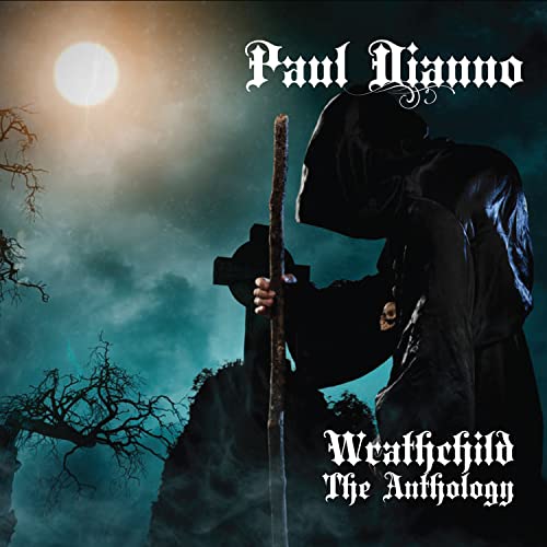 CD cover: hooded figure with staff in a graveyard under a moon.