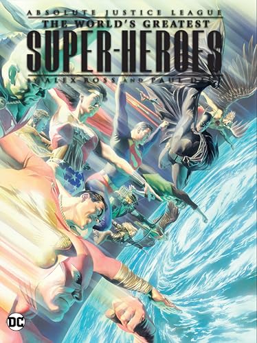 Cover of “Justice League” graphic novel featuring dynamic superhero illustrations.