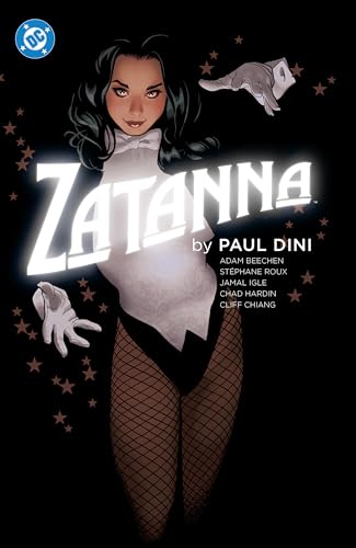 Zatanna book cover featuring a magician in a white outfit and fishnets.