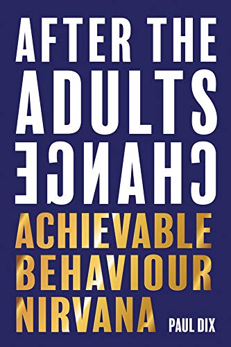 Book cover with white and gold text on a dark blue background.