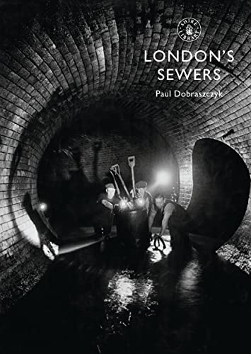 Book cover: brick-lined sewer tunnel with workers and tools inside.