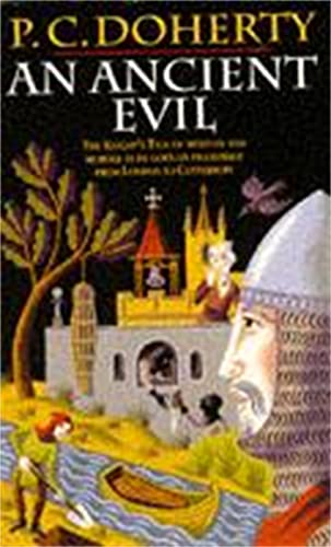 Book cover with medieval illustration of a castle, figures, and boat.