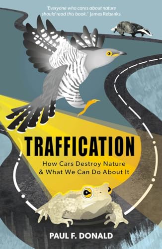 Book cover: “Traffication” with bird, frog, road, and yellow background.