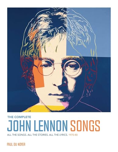 Colorful pop art portrait of John Lennon with round glasses, book cover.