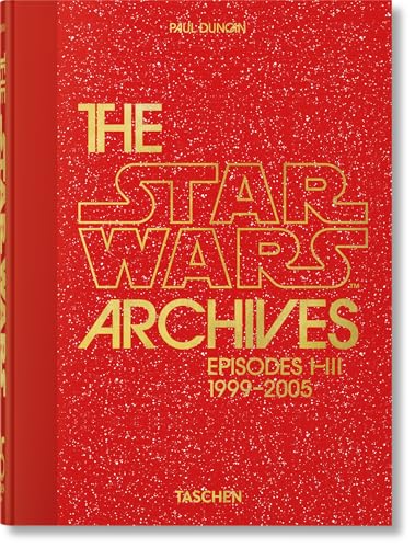Red book cover with gold text reading The Star Wars Archives 1999-2005.