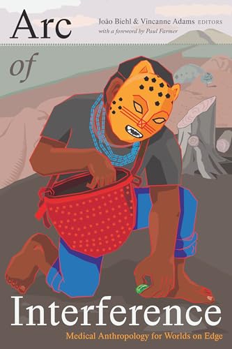 Book cover: person with leopard mask tending plants, titled “Arc of Interference.”