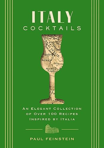 Green book cover with a cocktail glass shaped like Italy’s map.